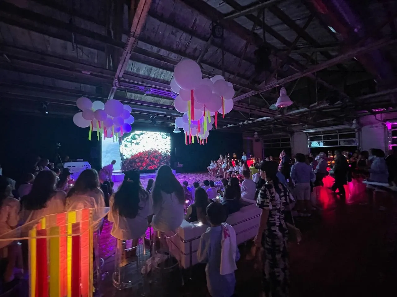 Bar Mitzvah dance party with a DJ and color lighting